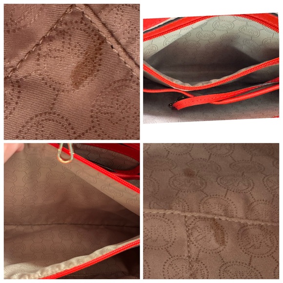 Michael Kors Vibrant Red Tote with Gold Accents EUC - Picture 8 of 11